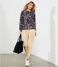 Kinesis Dandelion Print Crew Neck Long Sleeve Top