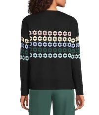 Kinesis Floral Print Crew Neck Long Sleeve Sweater