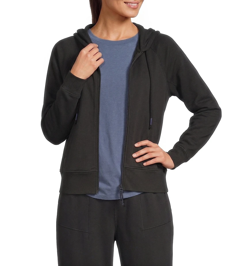 Kinesis French Terry Raglan Long Sleeve Zipper Front Hooded Jacket