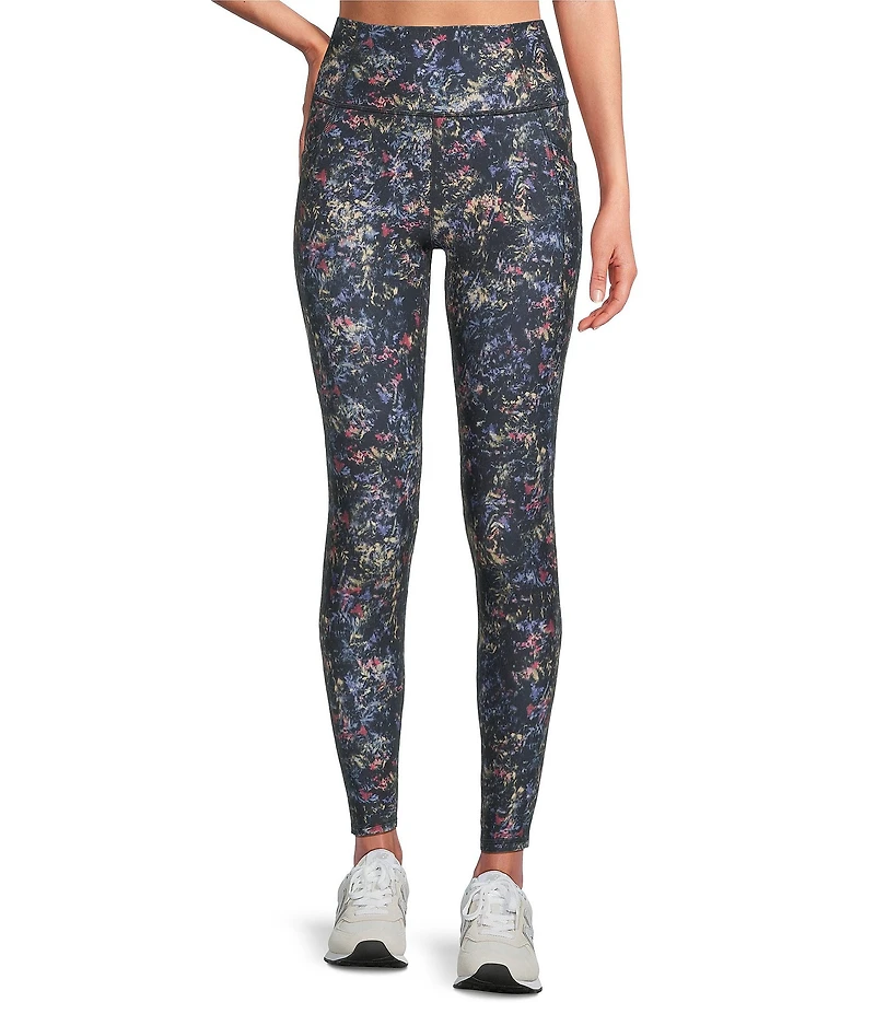 Kinesis High Rise Dandelion Printed Skinny Leg Ankle Leggings