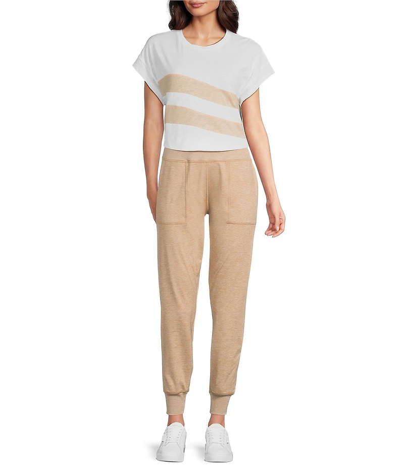 Kinesis High Rise Slim Sueded Jersey Moisture Wicking Pull-On Joggers