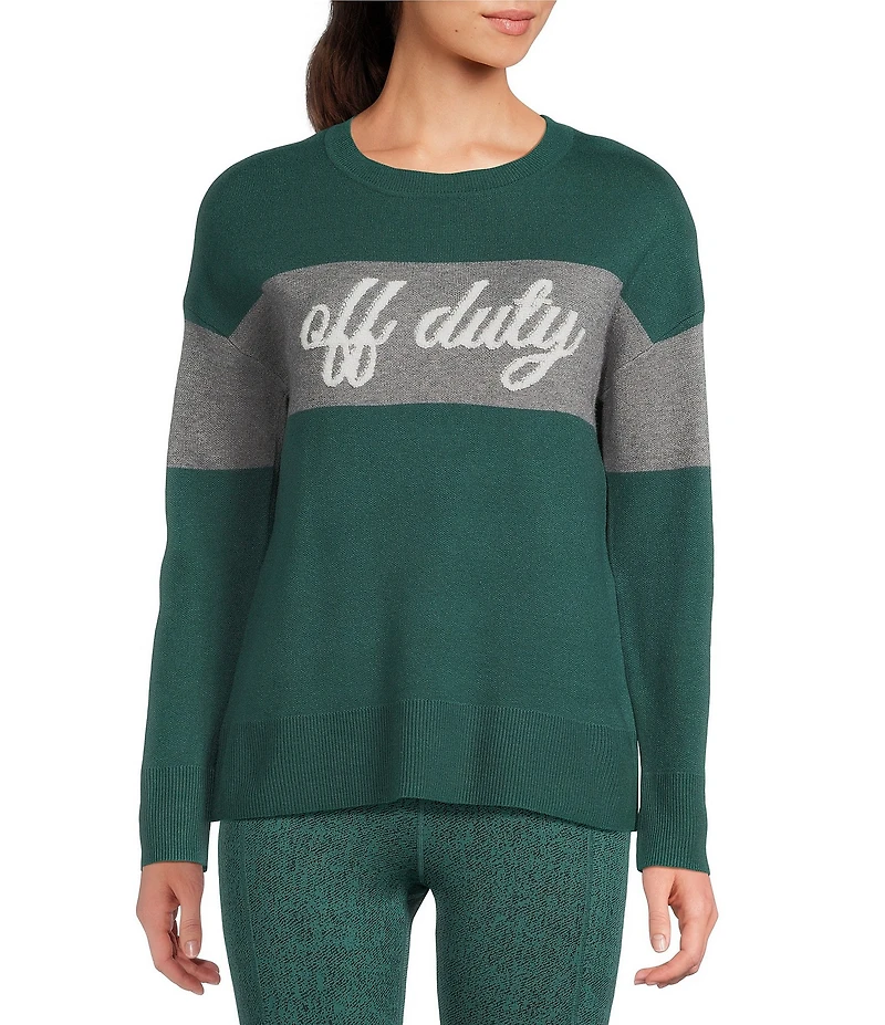 Kinesis Coordinating Printed Crew Neck Long Sleeve Sweater