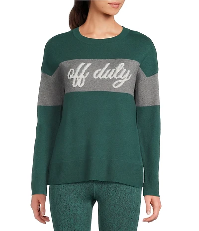 Kinesis Coordinating Printed Crew Neck Long Sleeve Sweater