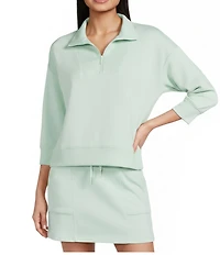 Kinesis Quarter-Zip Mock Neck 3/4 Sleeve Coordinating Pullover