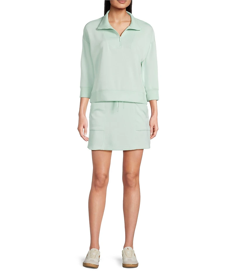 Kinesis Quarter-Zip Mock Neck 3/4 Sleeve Coordinating Pullover