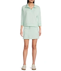 Kinesis Quarter-Zip Mock Neck 3/4 Sleeve Coordinating Pullover