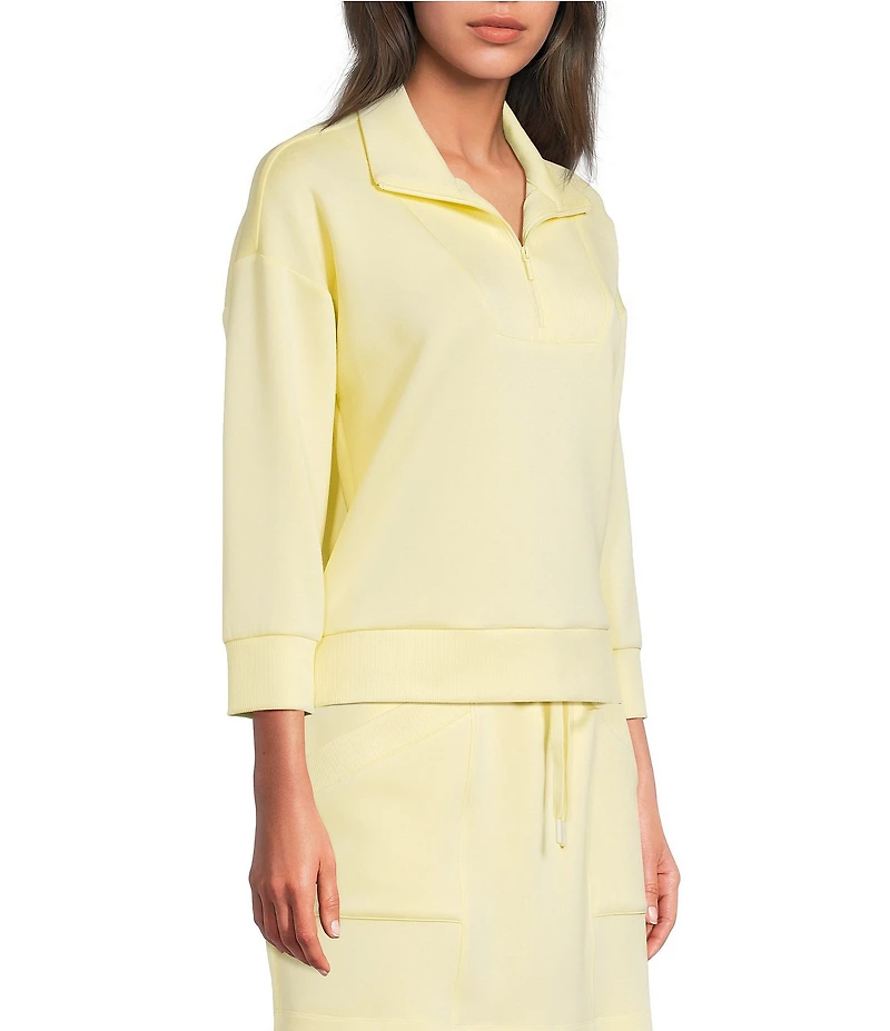 Kinesis Quarter-Zip Mock Neck 3/4 Sleeve Coordinating Pullover