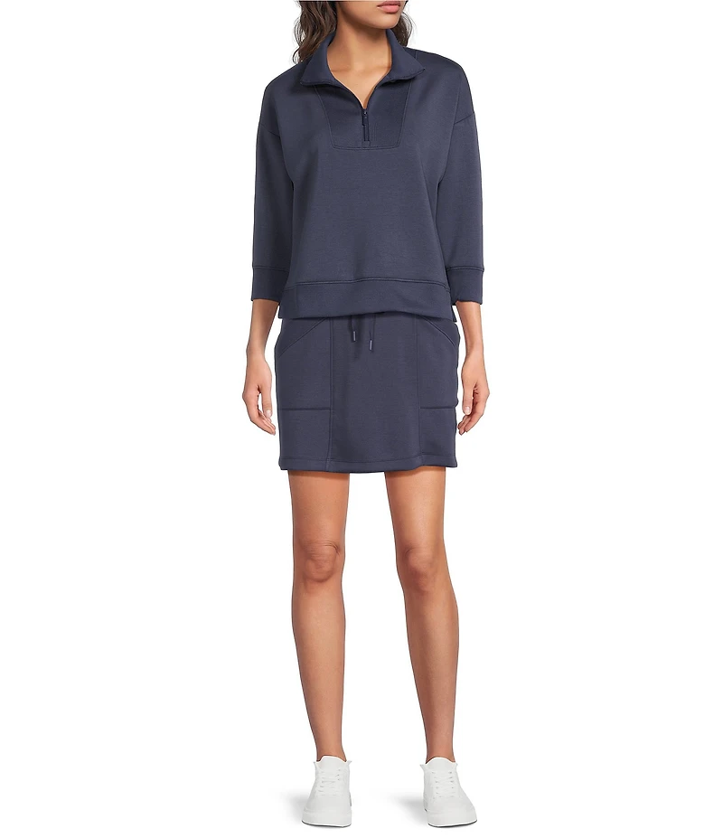 Kinesis Quarter-Zip Mock Neck 3/4 Sleeve Coordinating Pullover