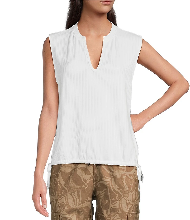Kinesis Sleeveless Split Neck Top