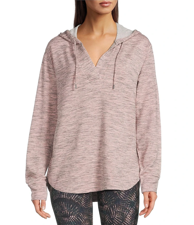 Kinesis Solid Split Neck Long Sleeve Hoodie