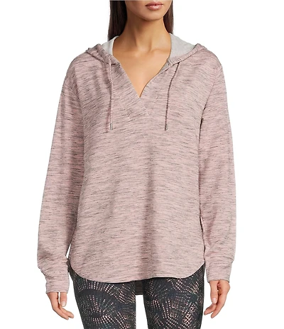 Kinesis Solid Split Neck Long Sleeve Hoodie