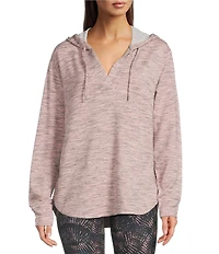 Kinesis Solid Split Neck Long Sleeve Hoodie