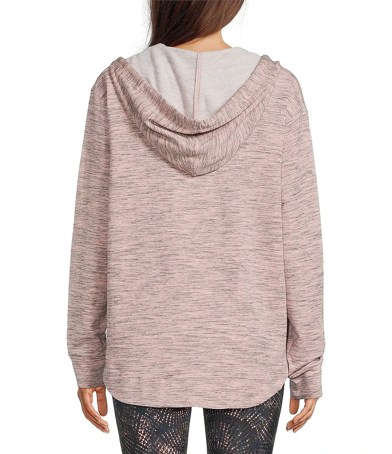 Kinesis Solid Split Neck Long Sleeve Hoodie