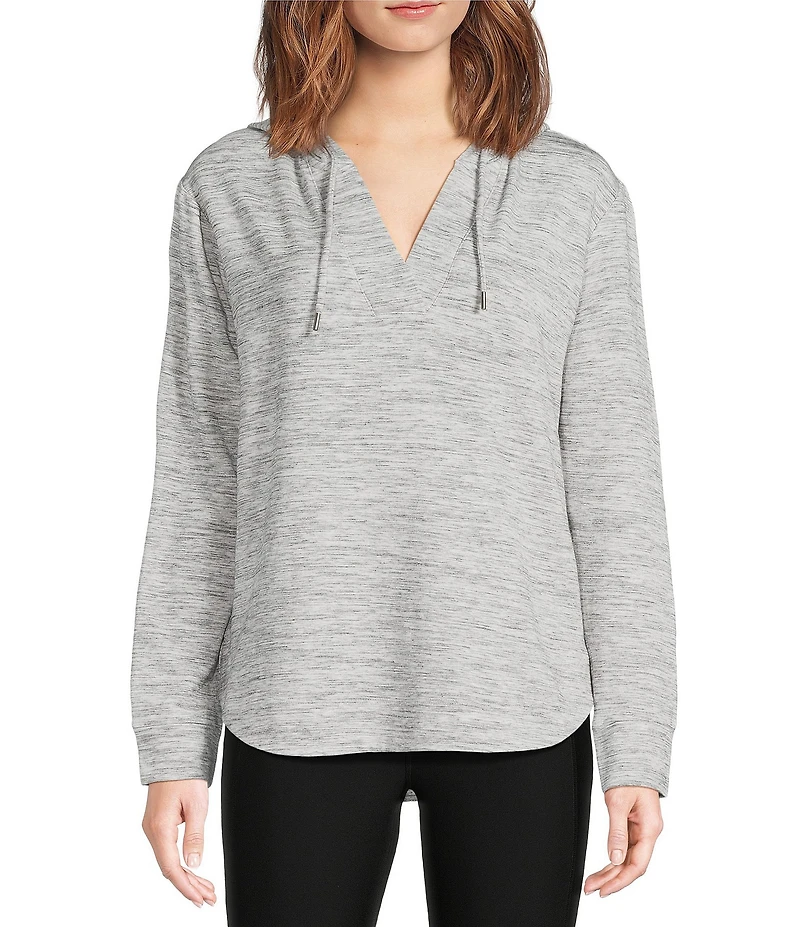 Kinesis Solid Split Neck Long Sleeve Hoodie
