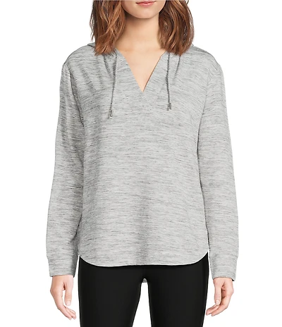 Kinesis Solid Split Neck Long Sleeve Hoodie
