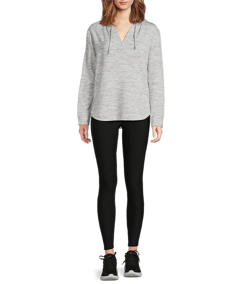 Kinesis Solid Split Neck Long Sleeve Hoodie