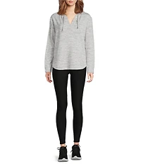 Kinesis Solid Split Neck Long Sleeve Hoodie