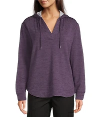 Kinesis Solid Split Neck Long Sleeve Hoodie