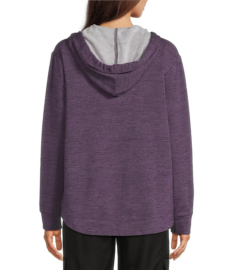 Kinesis Solid Split Neck Long Sleeve Hoodie