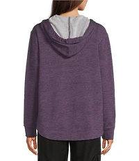 Kinesis Solid Split Neck Long Sleeve Hoodie