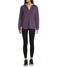 Kinesis Solid Split Neck Long Sleeve Hoodie
