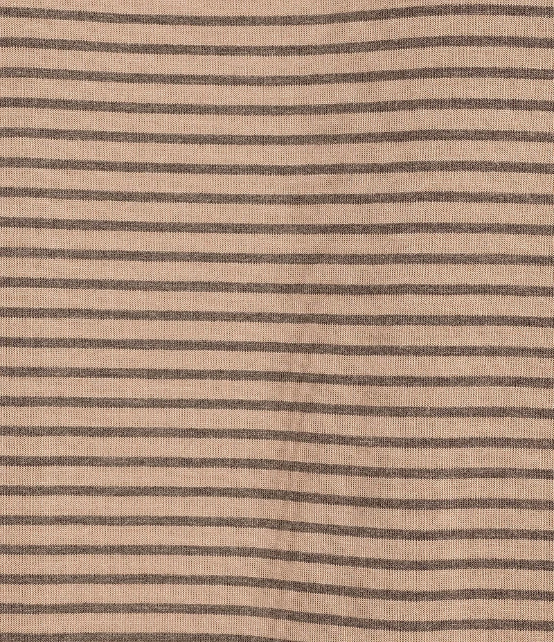 Kinesis Stripe Print Crew Neck Short Sleeve Ruched Detail Tee