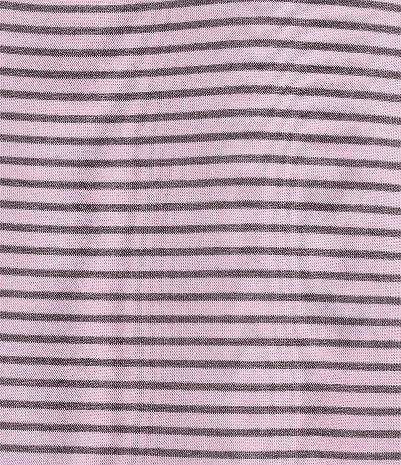 Kinesis Stripe Print Crew Neck Short Sleeve Ruched Detail Tee