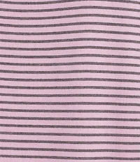 Kinesis Stripe Print Crew Neck Short Sleeve Ruched Detail Tee