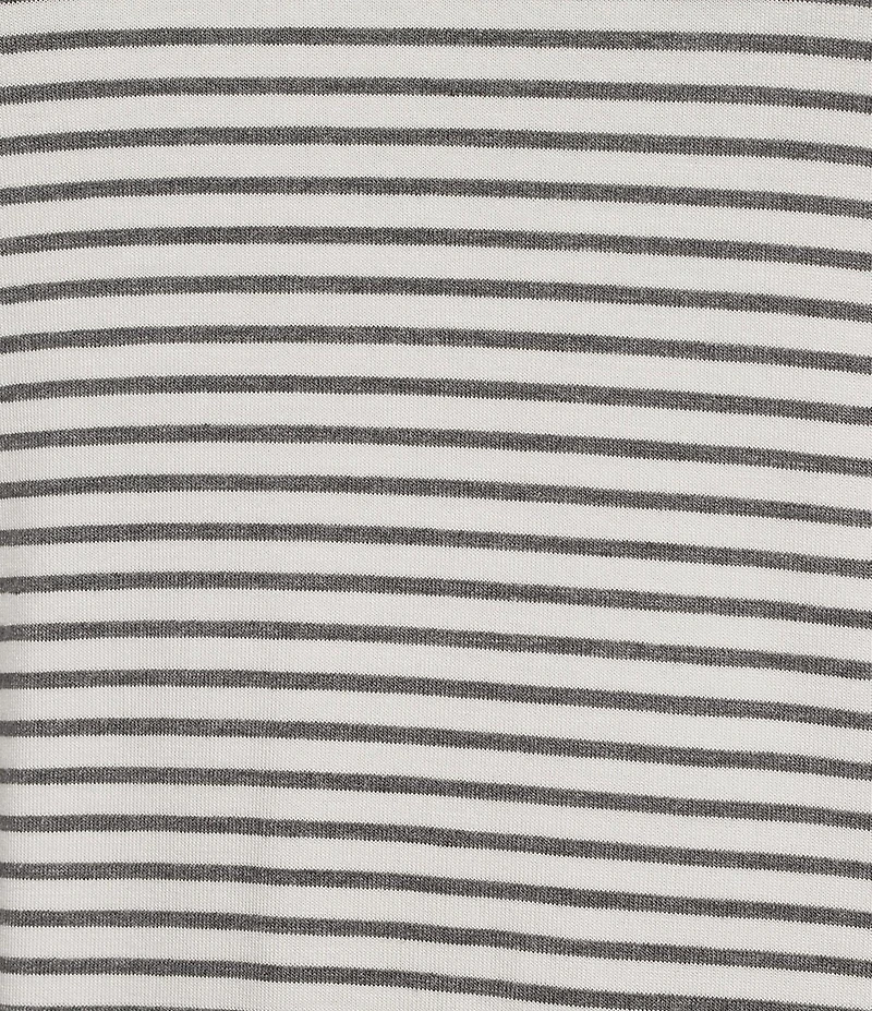 Kinesis Stripe Print Crew Neck Short Sleeve Ruched Detail Tee