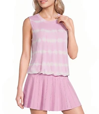 Kinesis Tie-Dye Crew Neck Sleeveless Bubble Hem Tank