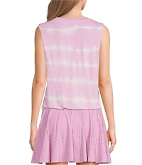 Kinesis Tie-Dye Crew Neck Sleeveless Bubble Hem Tank