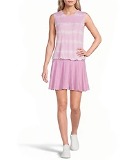 Kinesis Tie-Dye Crew Neck Sleeveless Bubble Hem Tank