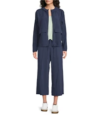 Kinesis V-Neck 3/4 Sleeve Twist Front Pointelle Top