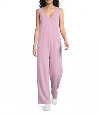 Kinesis V-Neck Sleeveless Wide Leg Jumpsuit