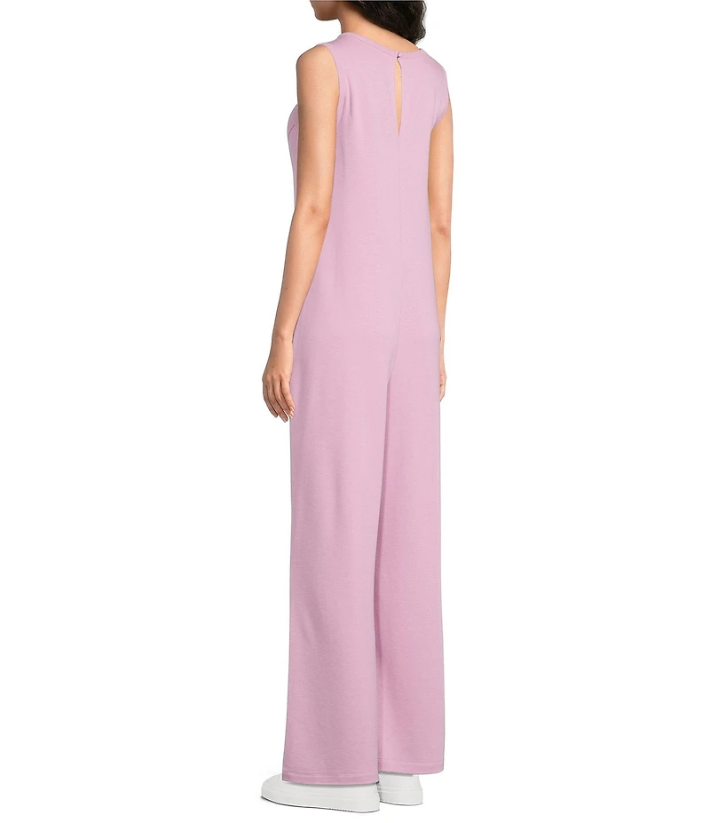 Kinesis V-Neck Sleeveless Wide Leg Jumpsuit