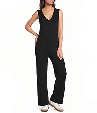 Kinesis V-Neck Sleeveless Wide Leg Jumpsuit