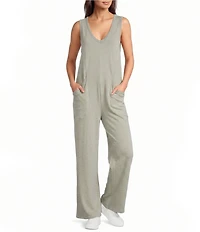 Kinesis V-Neck Sleeveless Wide Leg Jumpsuit