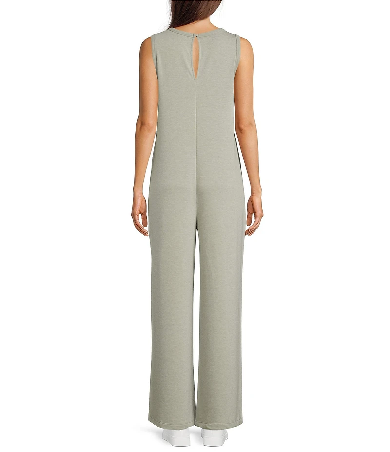 Kinesis V-Neck Sleeveless Wide Leg Jumpsuit