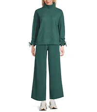 Kinesis Velour Knit Elastic Waist Wide Leg Coordinating Pants