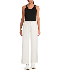 Kinesis Velour Knit Elastic Waist Wide Leg Coordinating Pants