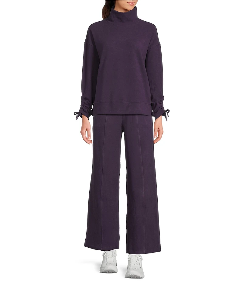 Kinesis Velour Knit Elastic Waist Wide Leg Coordinating Pants