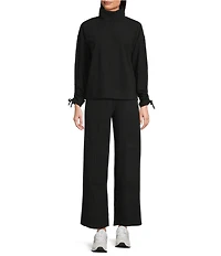 Kinesis Velour Knit Elastic Waist Wide Leg Coordinating Pants