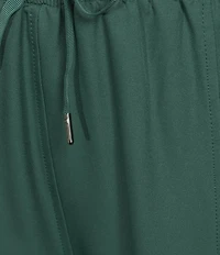 Kinesis Woven Elastic Cinched Cuff Ribbed Waistband Flap Pocket Ankle Joggers