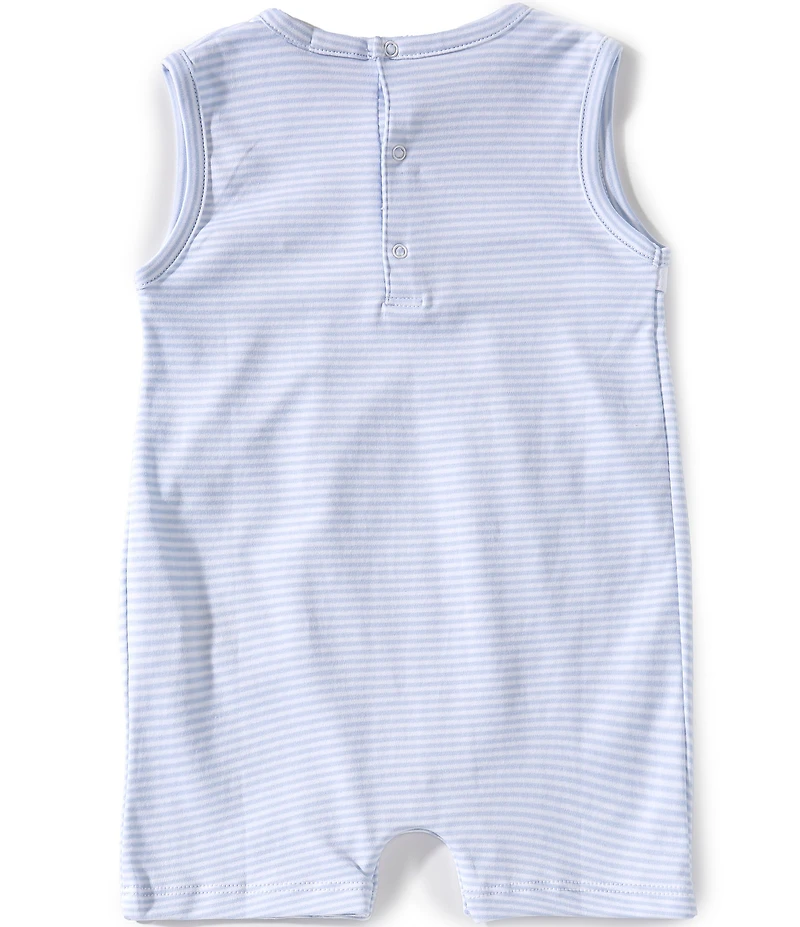 Kissy Kissy Baby Boy Pima Cotton Sleeveless Golf Championship Stripe Shortall