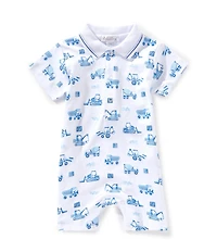 Kissy Kissy Baby Boys Short Sleeve Construction Truck-Printed Shortall