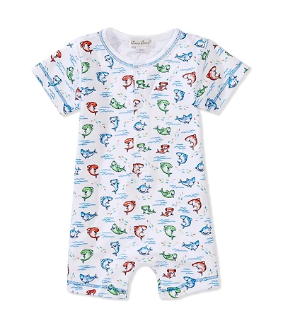 Kissy Kissy Baby Boys Short-Sleeve Shark Grins Shortall