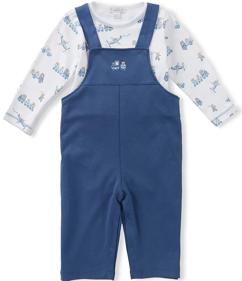 Kissy Kissy Baby Boys Pima Cotton Bears On The Go Overall & Printed Bodysuit Set
