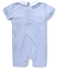 Kissy Kissy Baby Boys Pima Cotton Short Sleeve Springtime Bunny Fun Short Playsuit