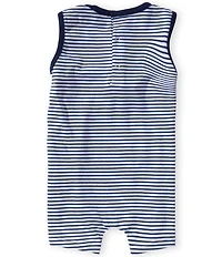 Kissy Kissy Baby Boys Sleeveless Striped/Tractor Appliqued Shortall