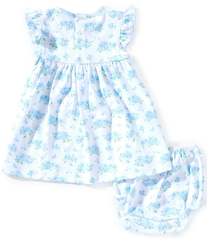 Kissy Kissy Baby Girls Flutter-Sleeve Hydrangea-Printed Empire-Waist Dress